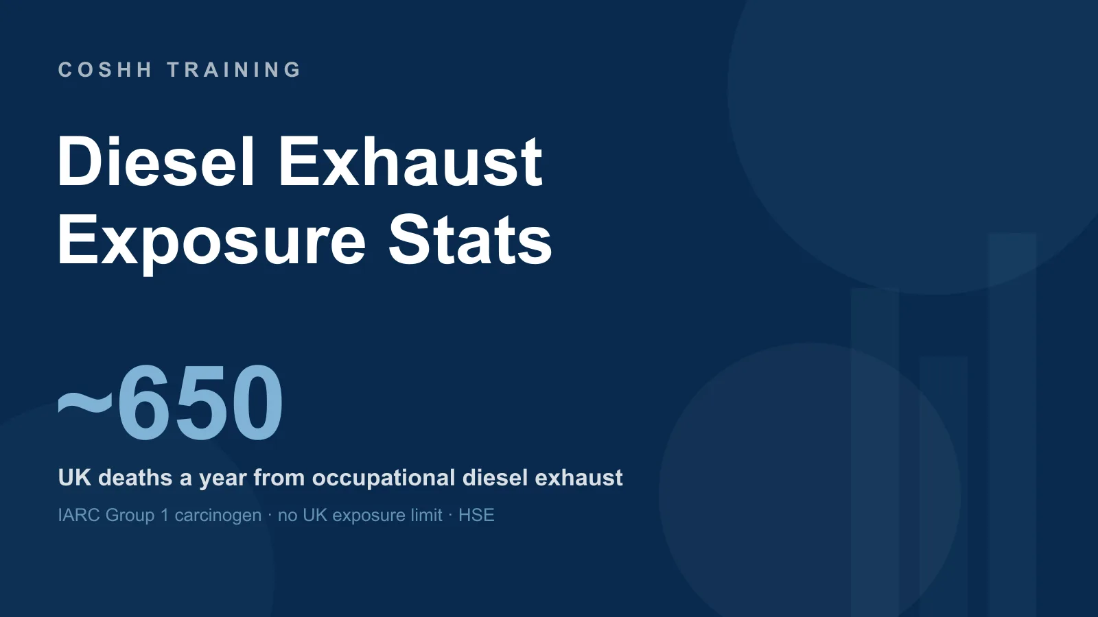 Diesel exhaust exposure at work statistics UK — DEEE deaths and cancer risk